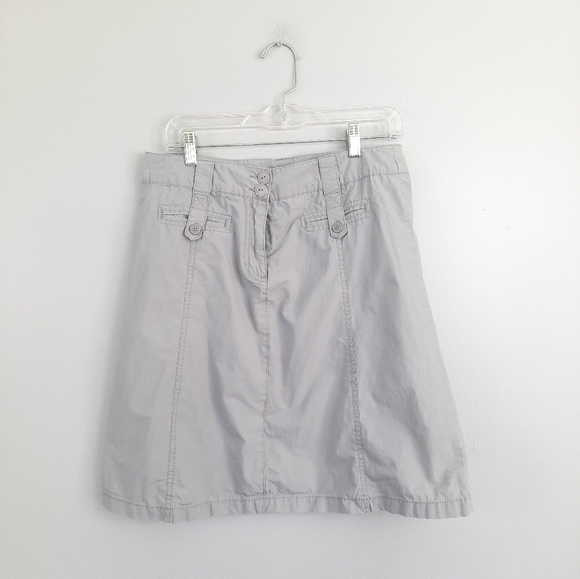 Dalia Collection Light Gray Cotton Exposed Seam Skirt - Picture 1 of 3